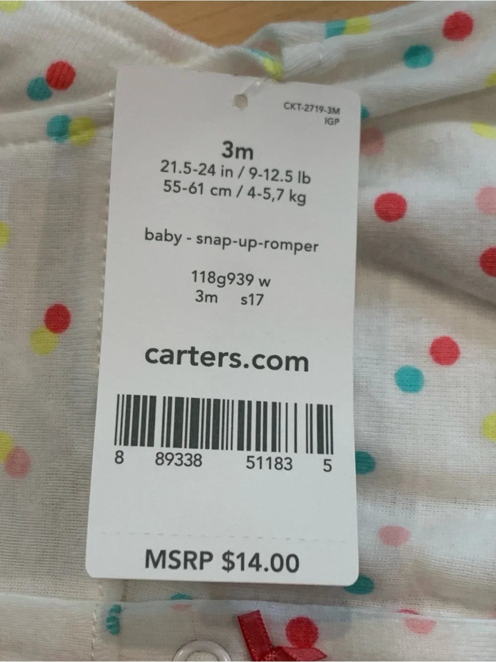 New! Carter's Baby Girl Rompers Size 3 Months Set of 2 Outfits Butterfly Rainbow